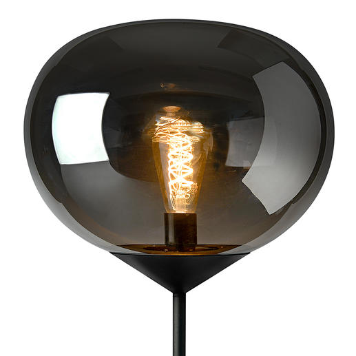Wanneer u het licht aandoet, wordt de glazen kap als op magische wijze doorzichtig en is de brandende gloeilamp te zien. Wanneer u het licht aandoet, wordt de glazen kap als op magische wijze doorzichtig en is de brandende gloeilamp te zien.