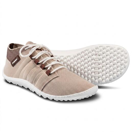 Beige leguano barefoot sneakers met elastische veters.
