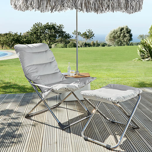 Fiam klapstoel of voetenkrukje Schitterend Italiaans, inklapbaar design: de perfecte ligstoel voor op het terras, in de tuin of bij het zwembad.