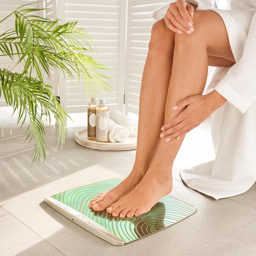 EMS-voetmassage-/oefenmat De beproefde therapiemethode van professionals en fitnessstudio’s: nu gemakkelijk, veilig en comfortabel thuis. En zelfs onderweg.