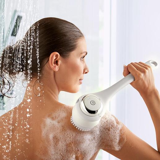 Roterende lichaamsverzorgingsborstel  Reinigen, verzorgen, masseren: wellness voor het hele lichaam met één druk op de knop. Zonder spieren te verrekken.