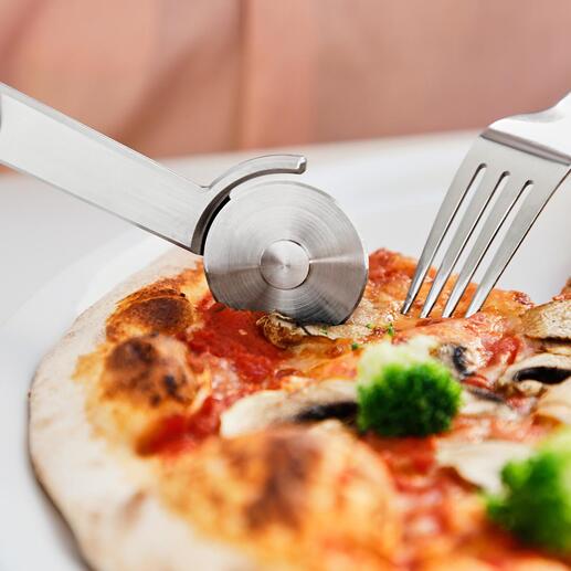 Pizzames Het pizzames van de toekomst: innovatief, ergonomisch en vlijmscherp. Niets glijdt weg, niets wordt geplet.