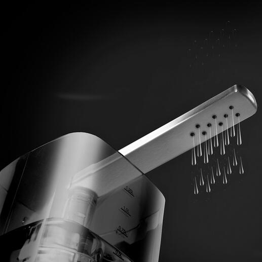 De uitstroomarm met 9 gaten voert het constant optimale hete water in een guts af – net als bij het filteren met de hand.
