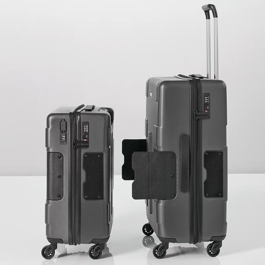 Dankzij het gepatenteerde Koffer-Konnekt-systeem kunt u de trolleys heel eenvoudig tot een stabiele eenheid aan elkaar bevestigen.
