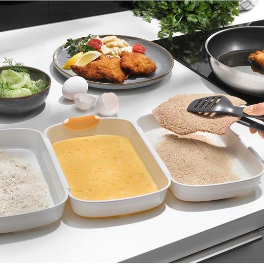 Paneer-set bestaande uit vier delen op een aanrecht in de keuken.