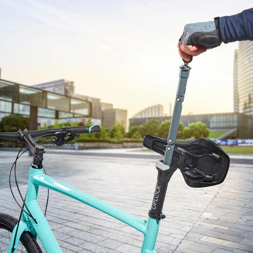 UPLOCK® fietsslot Gepatenteerd ontwerp verbergt het fietsslot op elegante wijze in de zadelpen.