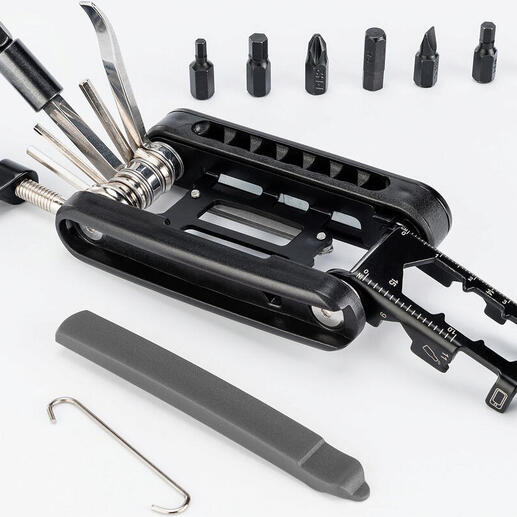 Compact 30-in-1 fietsgereedschap met verschillende accessoires