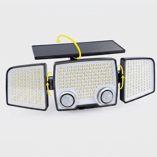 Zonneveilige lamp met opklapbare panelen.