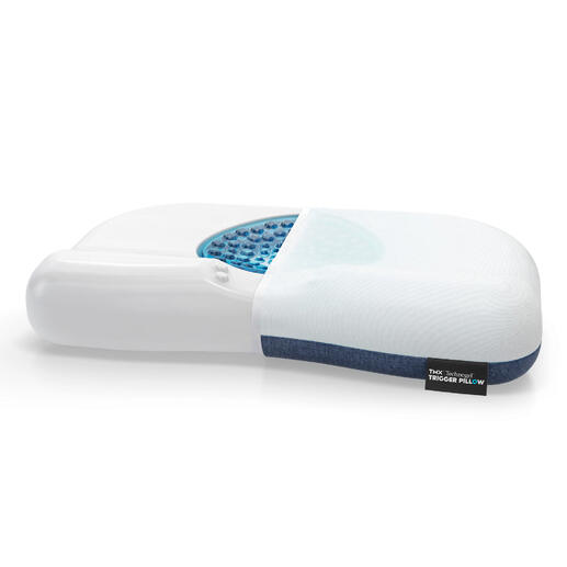 Koelend Technogel® voor een prettige slaap. Detailweergave van het kussen met gelstructuur.