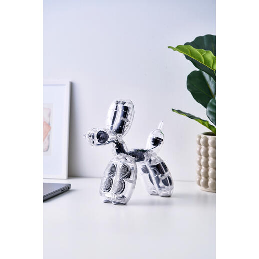 Sculpturaal luidspreker in de vorm van een ballonhond.