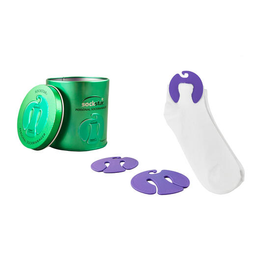 Sokkenhouder ‘sockstar®’ De slimme houder met frisse lavendellucht houdt uw sokken in de was als paar bij elkaar.