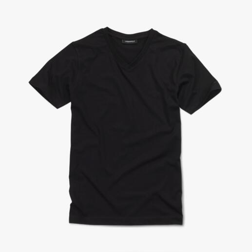 Karl Lagerfeld basic shirt, set van 2 Het ideale basic shirt: puur zwart of wit. Slank belijnd. Van Karl Lagerfeld.