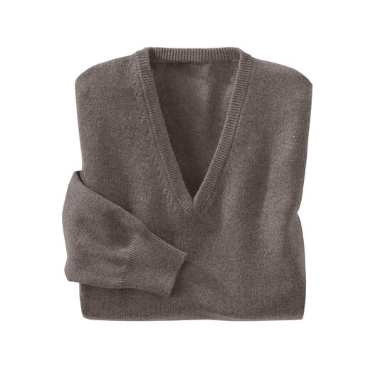 V-hals pullover, taupe V-hals pullover, taupe