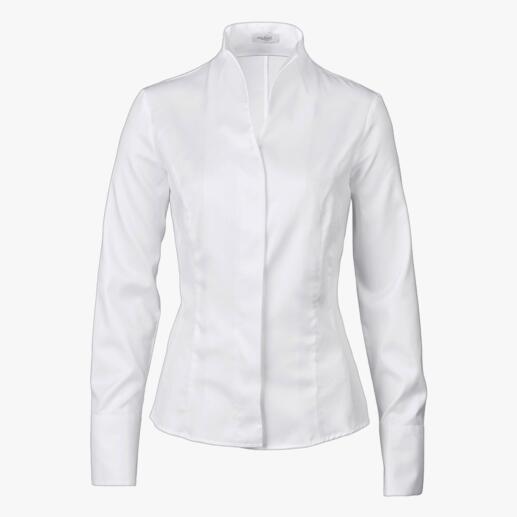 van Laack kelkkraag-blouse Een echte klassieker – en toch zo moeilijk te vinden. Perfect te combineren met alle vestvormen.