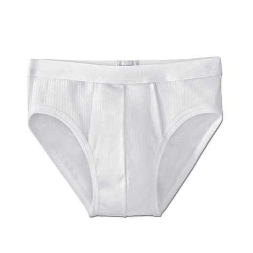 Witte slip in maat 46 met ribstructuur.