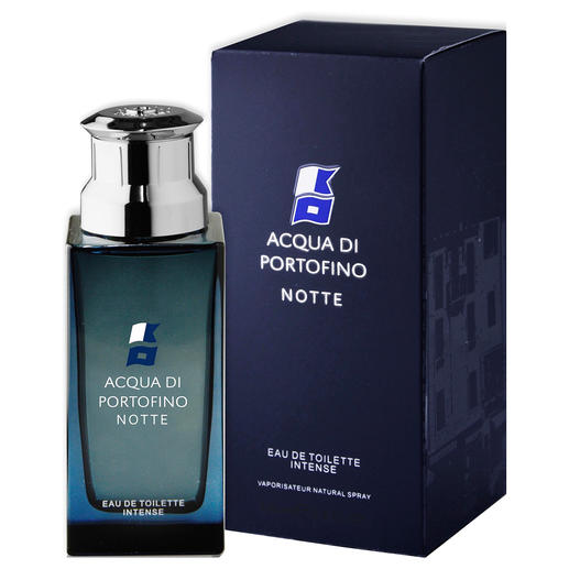 Acqua di Portofino ‘Notte’ herengeur, Eau de Toilette Intense, 100 ml Herengeur ‘Notte’ van Acqua di Portofino: een hit in Italië, maar in ons land nog moeilijk te vinden.