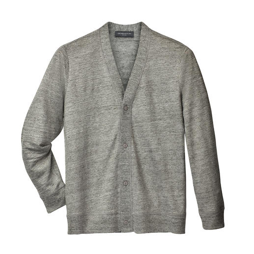 Vest van gemêleerd linnen Fijn in plaats van grof gebreid: stijlvol linnen vest. Ook mooi onder een colbert en met een nette pantalon.