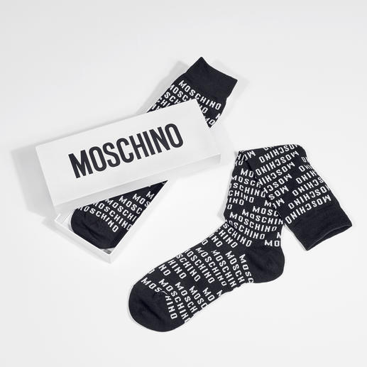 Moschino kniekousen met opschrift, set van 2 paar Moschino kniekousen met opschrift, set van 2 paar