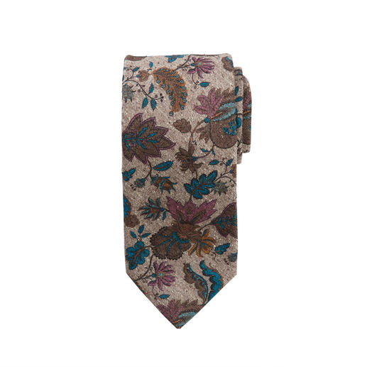 Ascot bloemen-tweed stropdas op een witte achtergrond