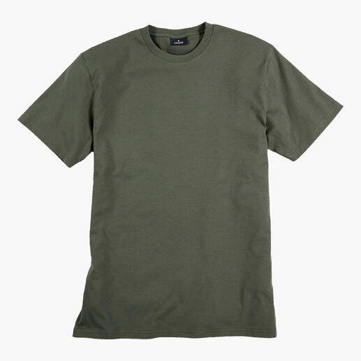 Khaki dames t-shirt, plat op een witte achtergrond.