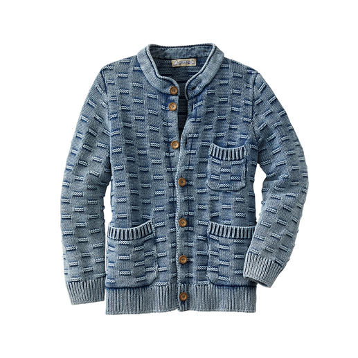 Indigo-vest Heel bijzonder: het vest dat perfect bij uw favoriete jeans past. Van Piece of Blue/Denemarken.