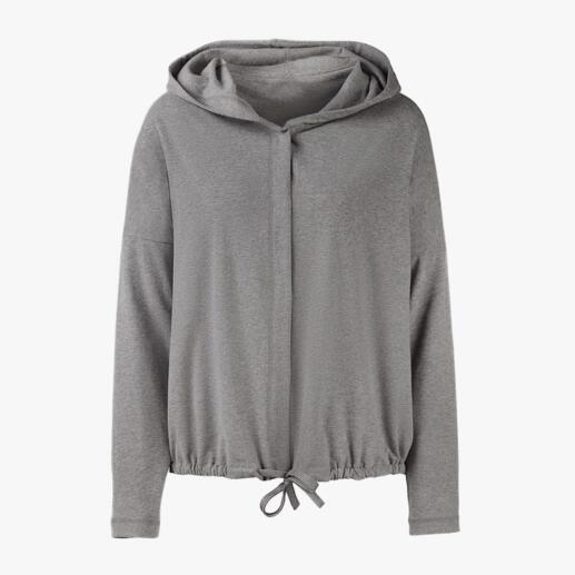 Grijze capuchonjack van homewear met een koord om te strikken.