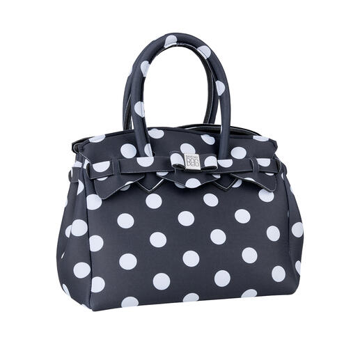 Superlichte tas, punten Klassieke look, innovatief materiaal: deze superlichte handtas weegt slechts 215 gram.