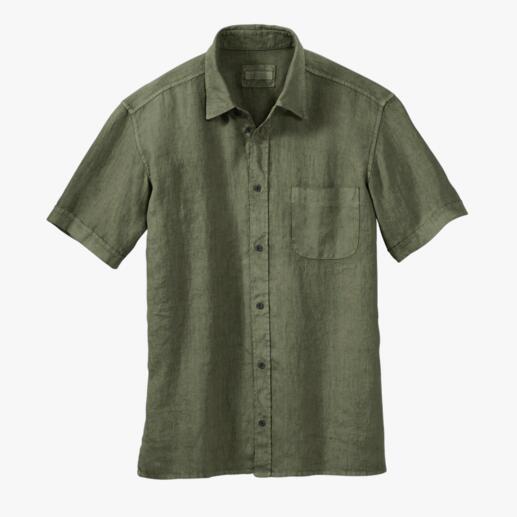 Khaki Dorani vintage linnen overhemd, maat 48.