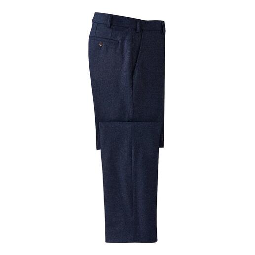Fijn loden broek in blauw, zij-aanzicht