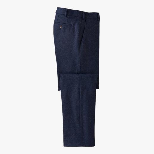 Fijn loden broek in blauw, zij-aanzicht