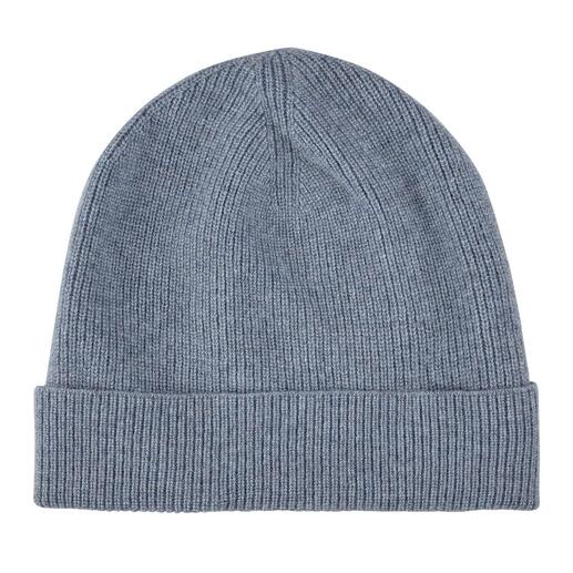 Grijze kasjmier beanie gezien van boven