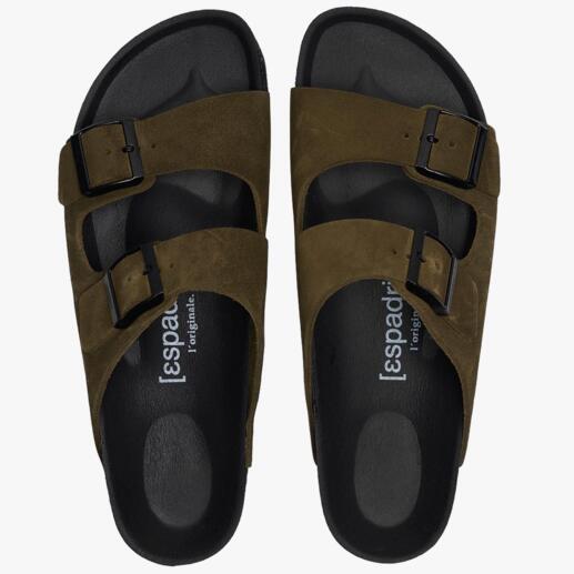 [espadrij] l’originale sandalen met twee riempjes Comfortabel kurken voetbed, waterbestendige antislipzool en tijdloos zwart.