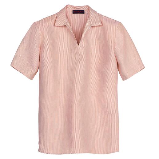 Capri-overhemd zonder sluiting Overhemd zonder sluiting in een bijzondere materialenmix: verfrissend Tencel™ met chic linnen.