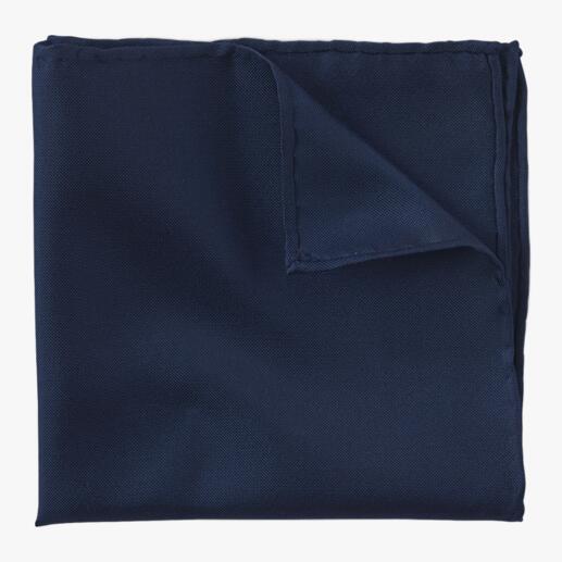 Donkerblauw Oxford zijden pochet gevouwen.