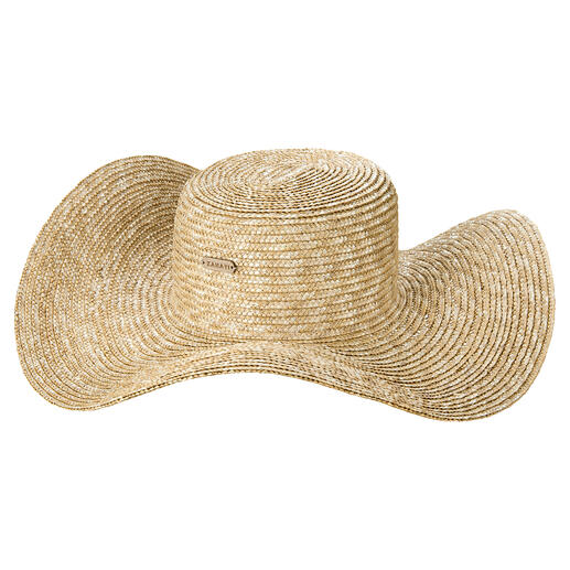 Zahati Wave-strohoed Zelfverbouwd stro en traditioneel handwerk: elke hoed is uniek.