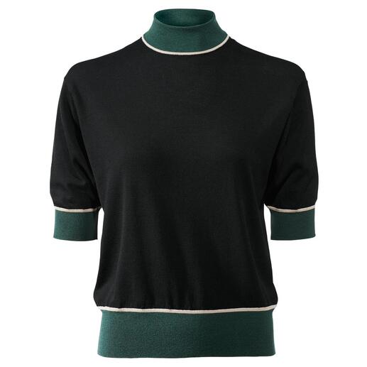 John Smedley colourblock-shirt Ultralicht, heerlijk zacht, comfortabel elastisch en het gehele jaar door te dragen.
