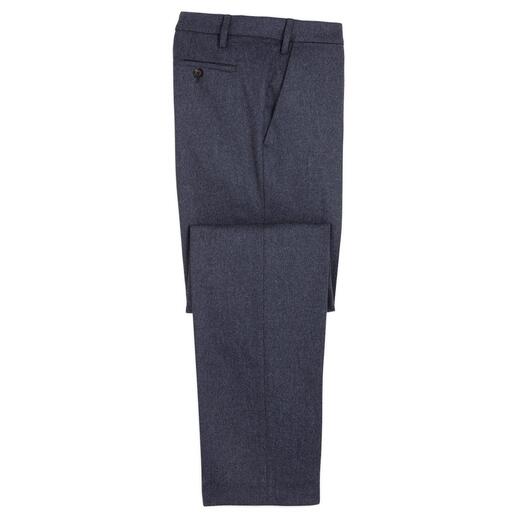 Platliggende kasjmier-wollen broek van Eurex by Brax in blauw.