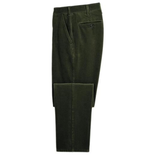 Corduroy broek in donker olijf met zak
