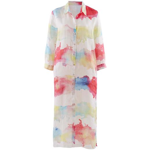 120% Lino aquareldesign blousejurk Trendfavoriet: blousejurkje. Van zomers linnen, maar verrassend zacht.