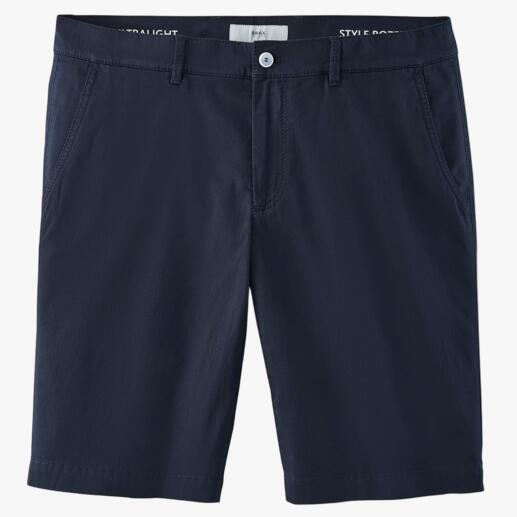 Donkerblauwe flat-front bermuda in maat 48.