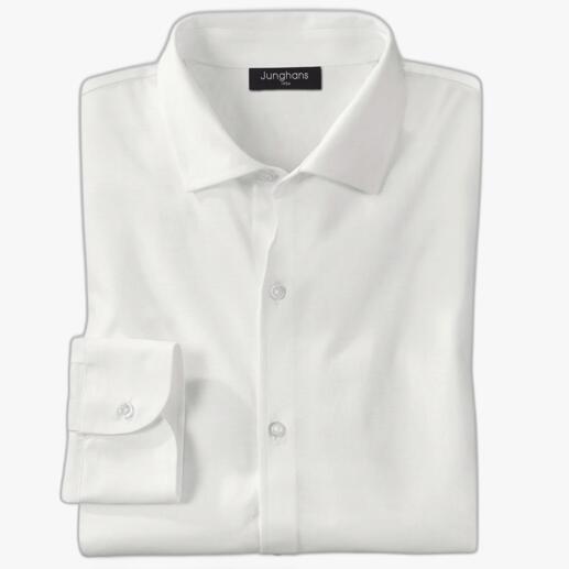 Junghans 1954 overhemd van katoenen crêpestof Netjes zoals een business-overhemd. Zelfs bij meer dan 25 °C in de schaduw.