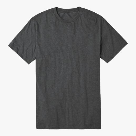 Anthraciet gemêleerd T-shirt op een witte achtergrond.