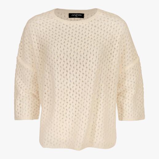 Ecru gekleurde Junghans 1954 mesh-trui met brede mouwen