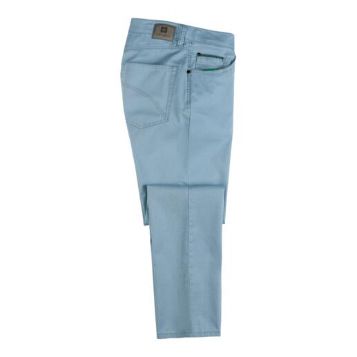Lichte canvas vijf-pocket broek met een zijzakontwerp.