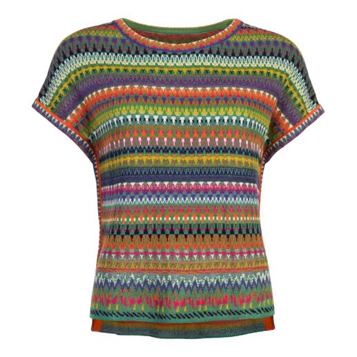 IVKO jacquard boxy shirt in kleurrijke strepen.