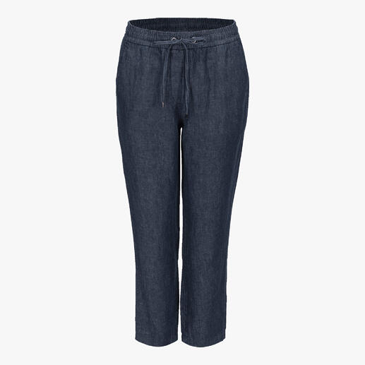 Gardeur indigo linnen joggingbroek Denim, maar dan anders: een comfortabele joggingbroek van zuiver, met indigo geverfd, linnen twill.