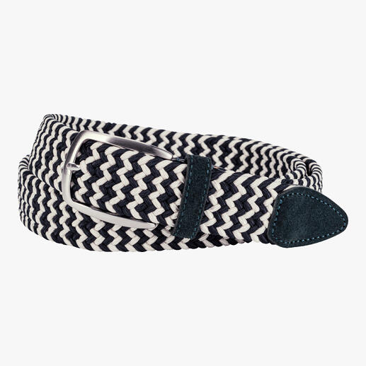 Navy/creme elastische riem voor heren