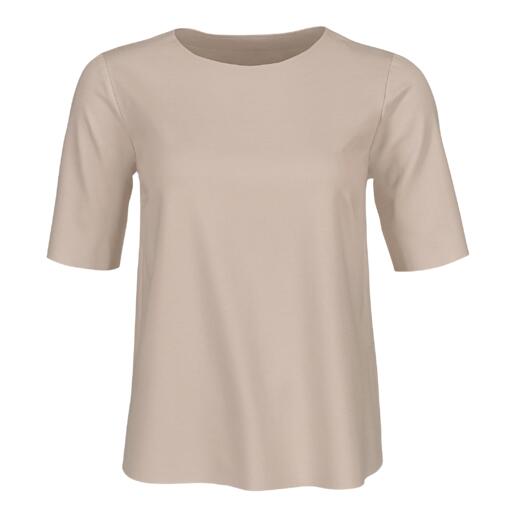 Beige blouse t-shirt van het Vicario Cinque Punto Milano-ensemble, maat 36.