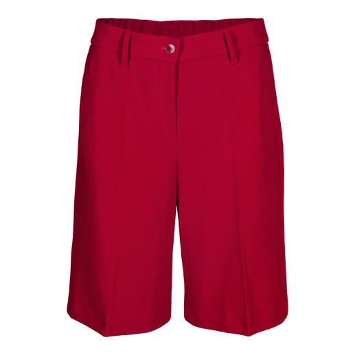 Gardeur kofferbermuda's in rood met knoop en lussen voor de riem.