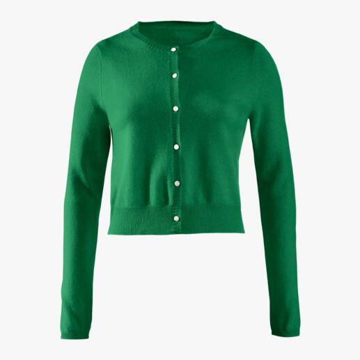 FTC korte cardigan in groen, met knopen in de voorkant